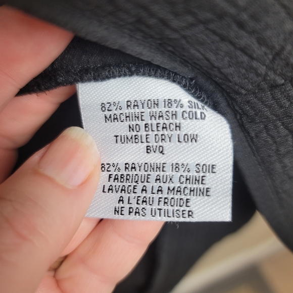 * Host Pick * Eileen Fisher Black Silk Blend Open Jacket Size PM - Picture 4 of 6